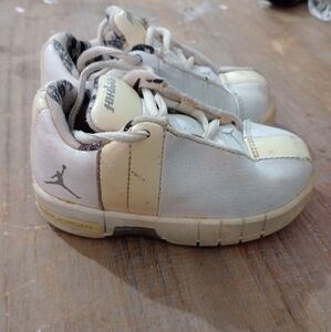Kids White and‎ Cream Jordan Shoes